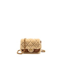 CHANEL MINI SHEARLING FLAP BAG LAMBSKIN DARK BROWN GHW (MICROCHIP)