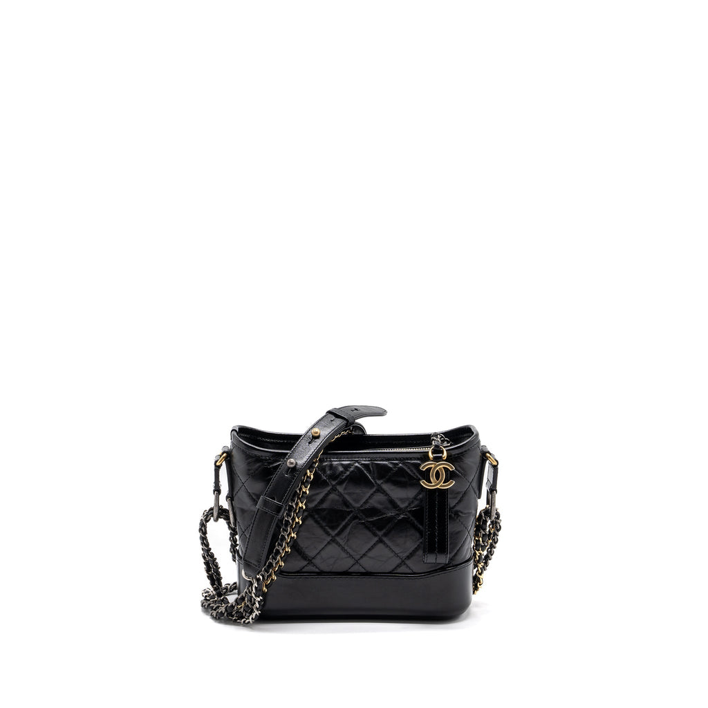 CHANEL SMALL GABRIELLE HOBO BAG CALFSKIN BLACK MULTICOLOUR HARDWARE