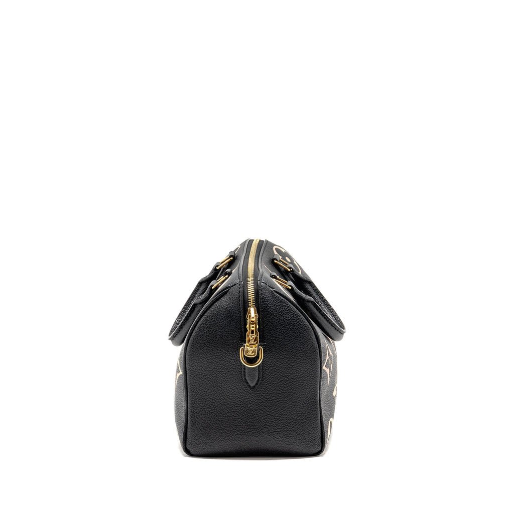 LOUIS VUITTON SPEEDY BANDOULIERE 25 BICOLOUR MONOGRAM EMPREINTE LEATHER BLACK/BEIGE GHW