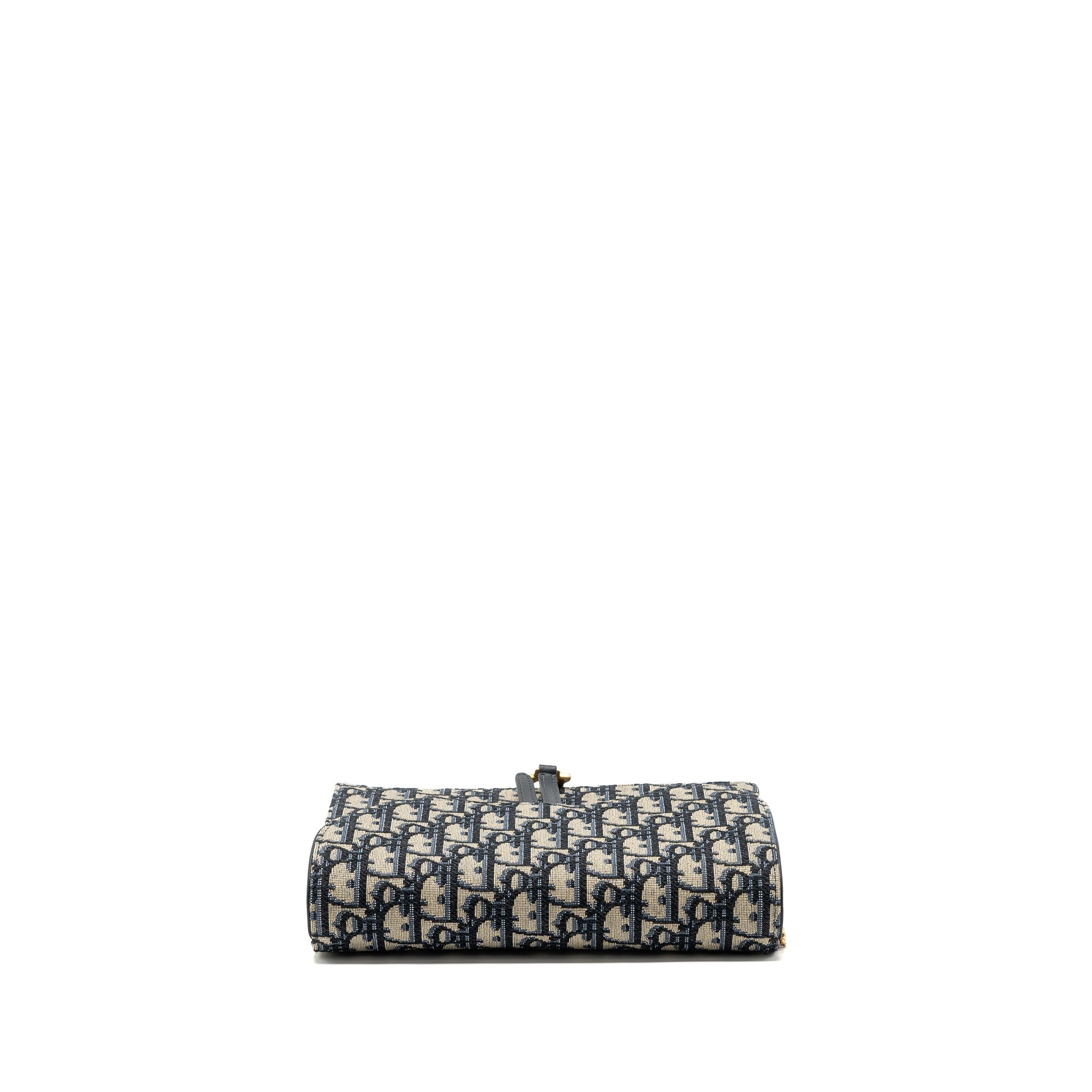 DIOR SADDLE POUCH BLUE DIOR OBLIQUE JACQUARD CANVAS GHW