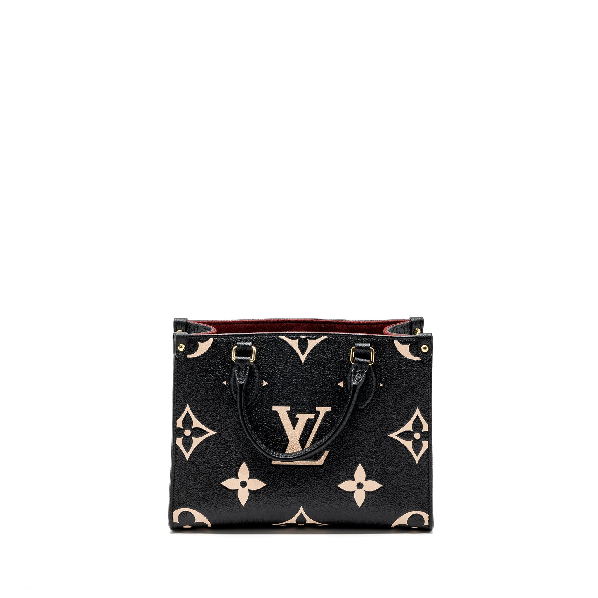 LOUIS VUITTON ONTHEGO PM BICOLOUR MONOGRAM EMPREINTE LEATHER BLACK/BEIGE GHW(NEW VERSION)