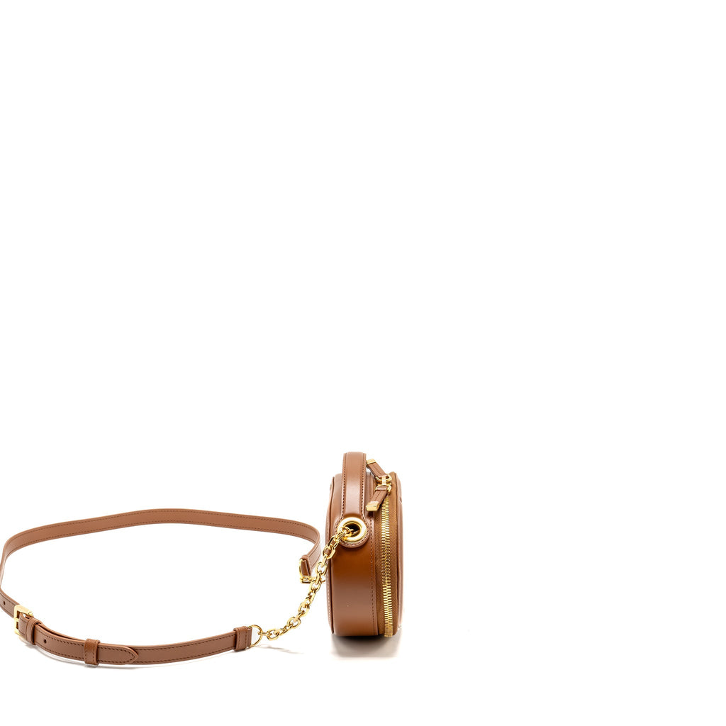 DIOR CD SIGNATURE POUCH WITH CHAIN CALFSKIN GOLDEN SADDLE GHW