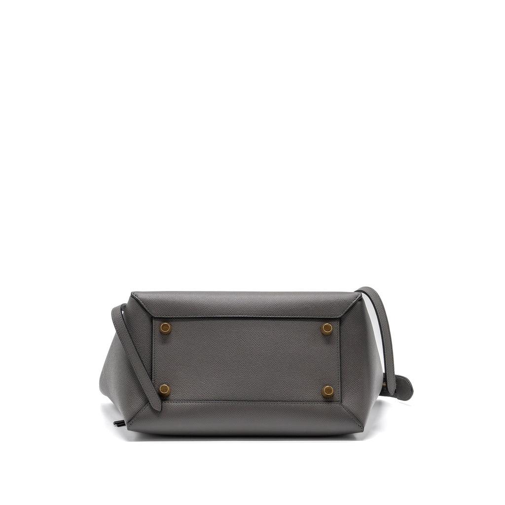 CELINE MINI BELT BAG GRAINED CALFSKIN DARK GREY GHW