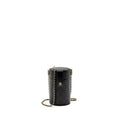 CHANEL CC ROUND VANITY CASE WITH CHAIN LAMBSKIN BLACK LGHW