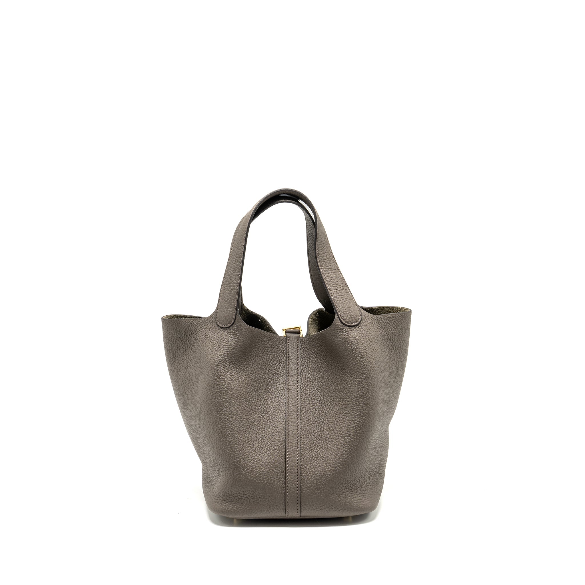 HERMES PICOTIN 22 LOCK BAG CLEMENCE GRIS ETAIN GHW