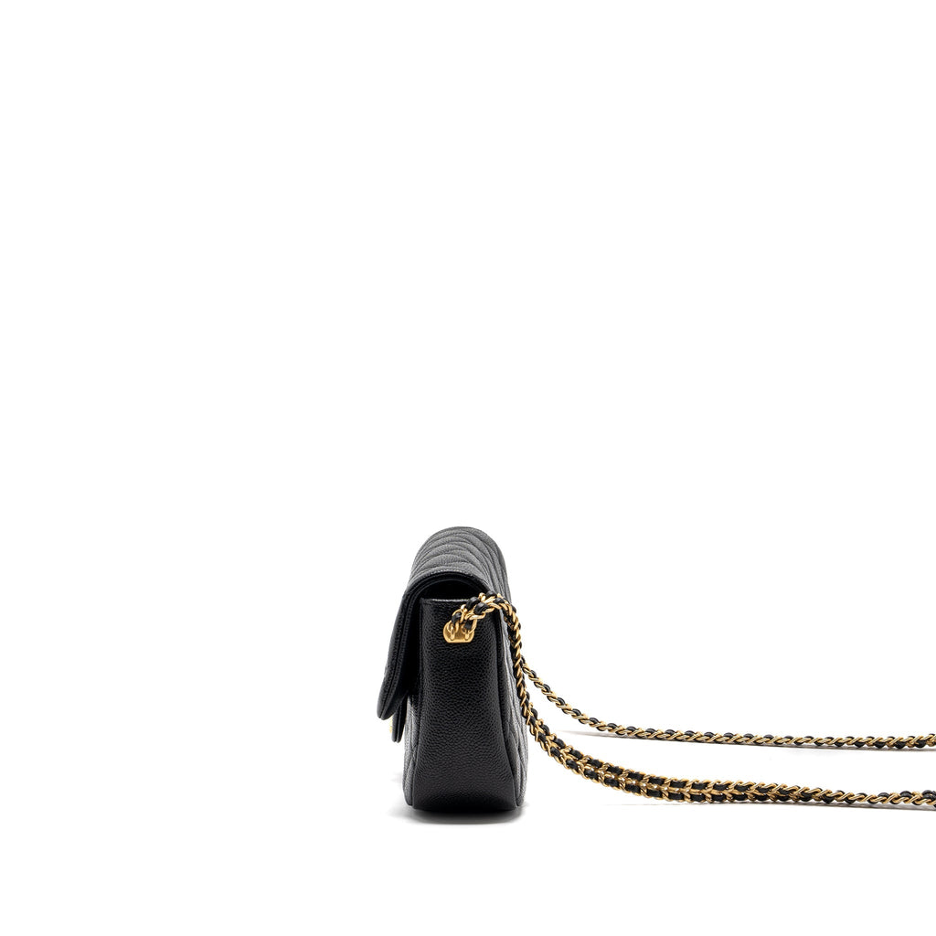 CHANEL 21A CHAIN SOUL FLAP BAG GRAINED CALFSKIN BLACK GHW (MICROCHIP)
