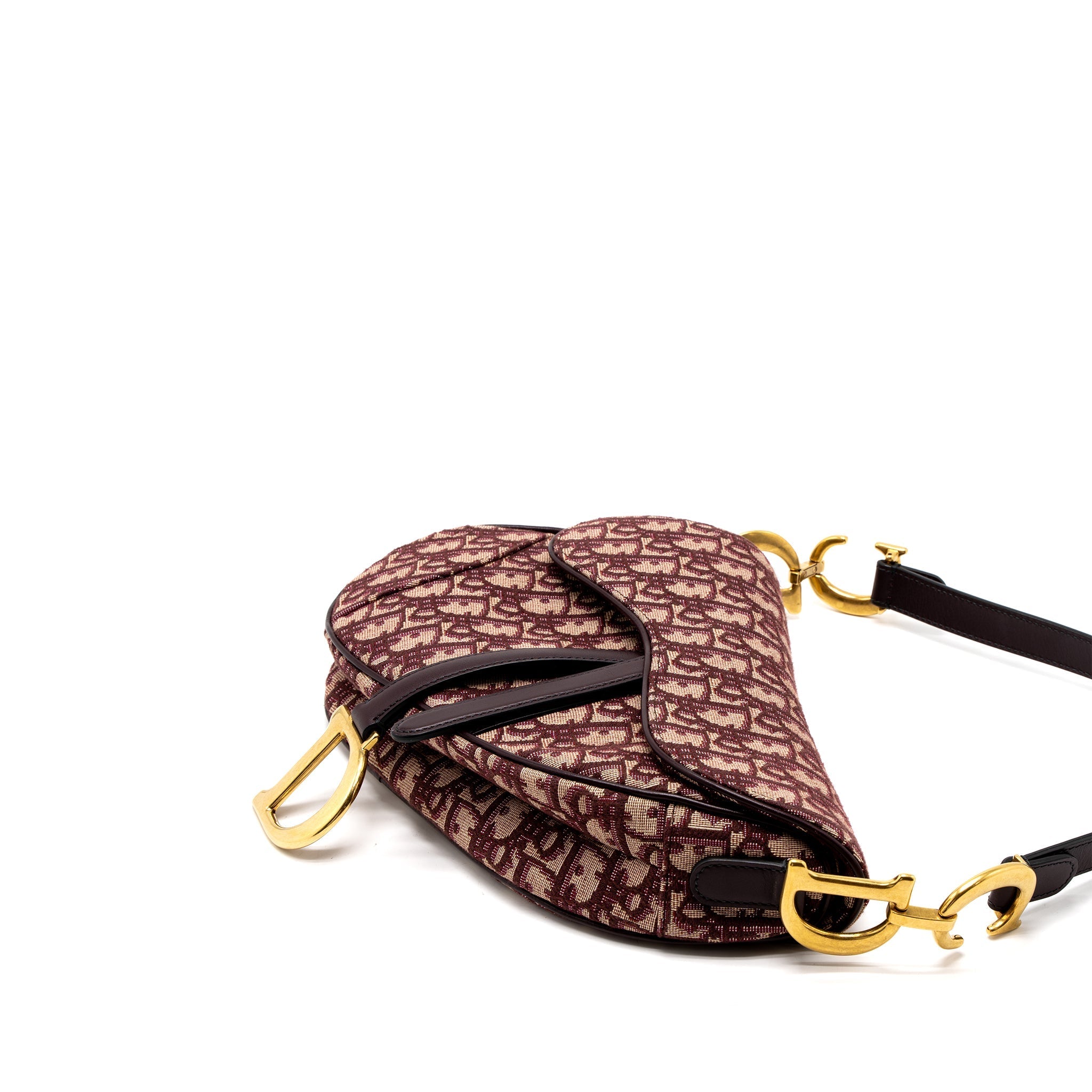 DIOR SADDLE BAG RED OBLIQUE EMBROIDERY GHW