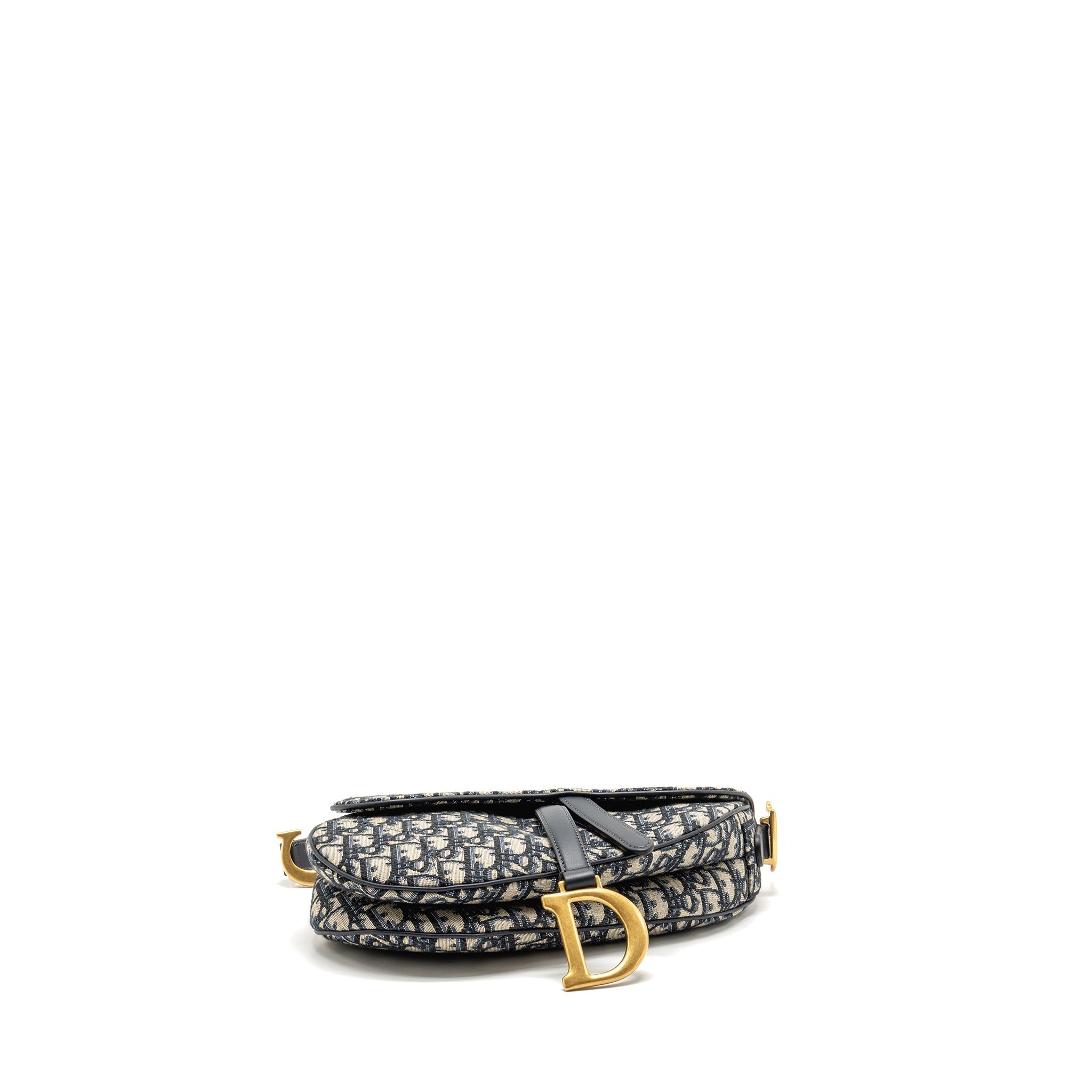 DIOR MEDIUM SADDLE BAG BLUE OBLIQUE CANVAS GHW