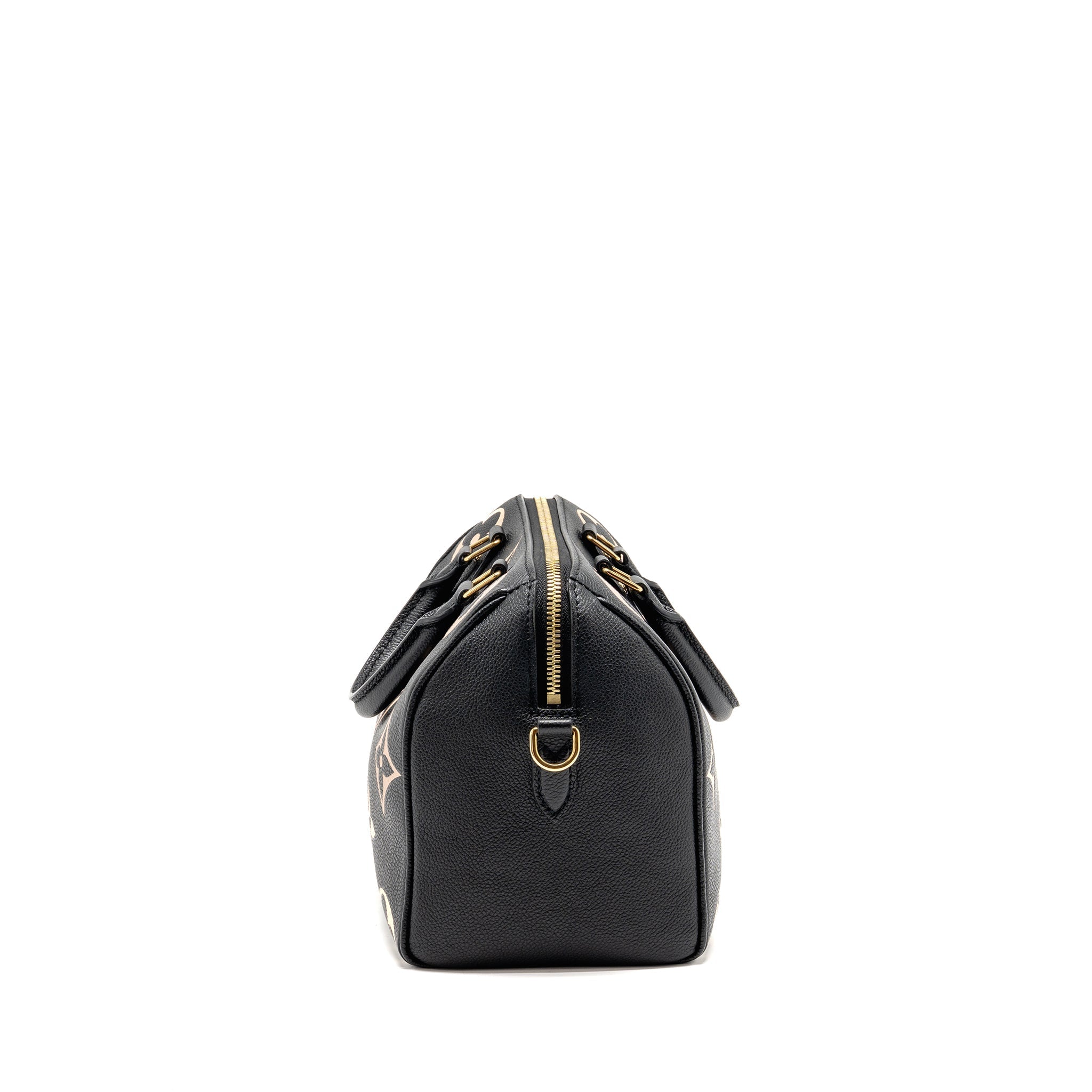 LOUIS VUITTON SPEEDY BANDOULIERE 25 BICOLOUR MONOGRAM EMPREINTE LEATHER BLACK/BEIGE GHW