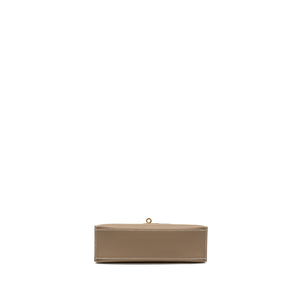 HERMES KELLY POCHETTE SWIFT ETOUPE GHW