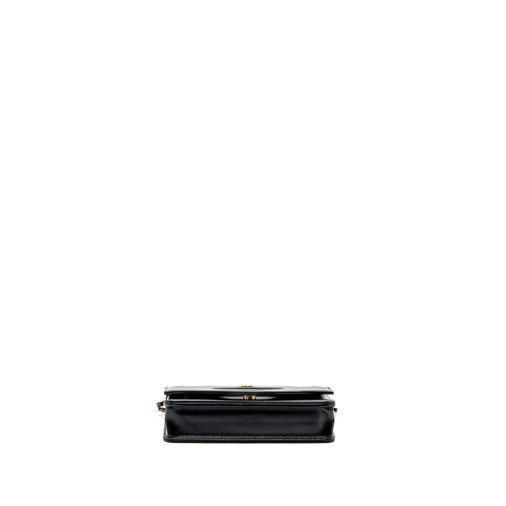 CHANEL 24C 31 WALLET ON CHAIN SHINY CALFSKIN BLACK LGHW (MICROCHIP)