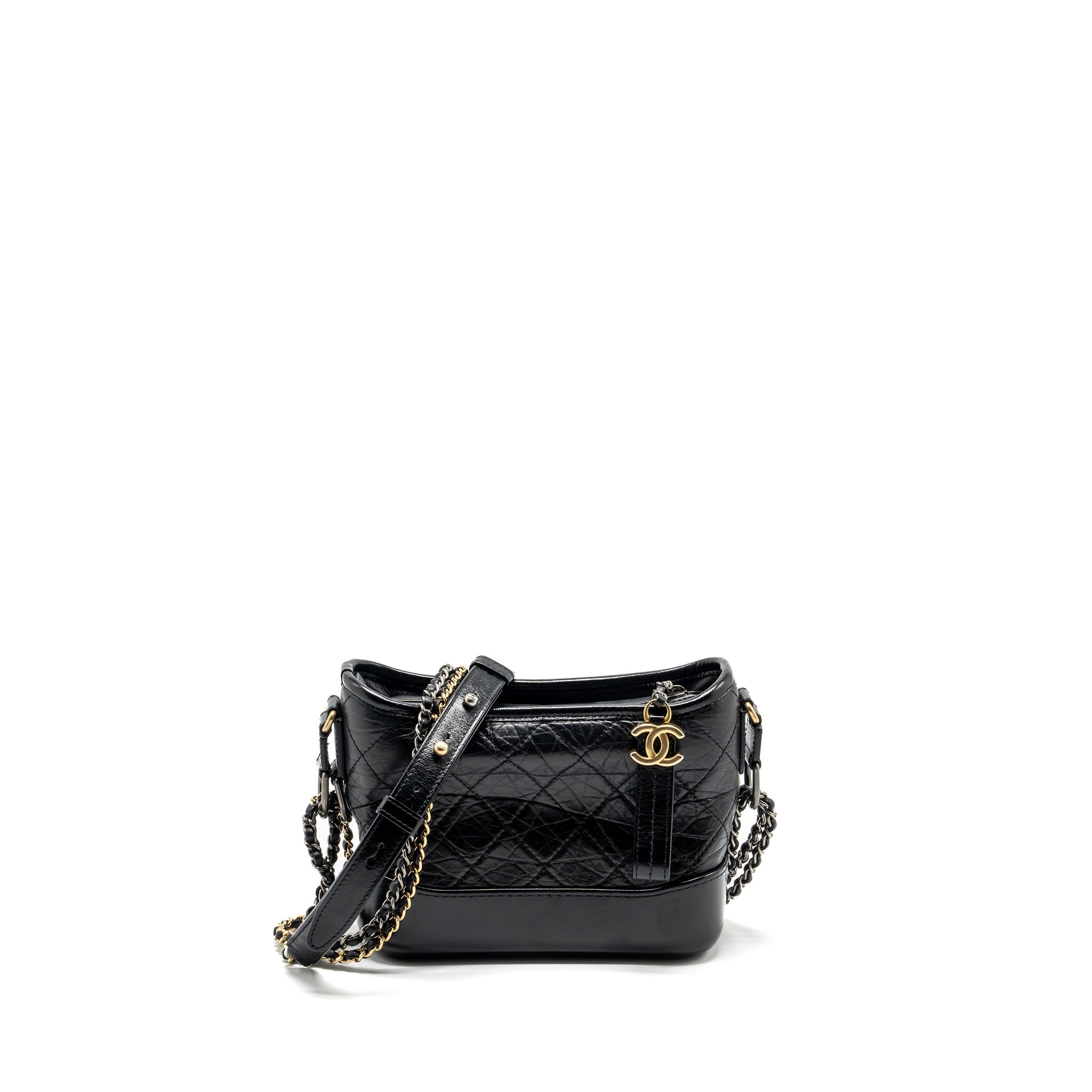 CHANEL SMALL GABRIELLE HOBO BAG CALFSKIN BLACK MULTICOLOUR HARDWARE