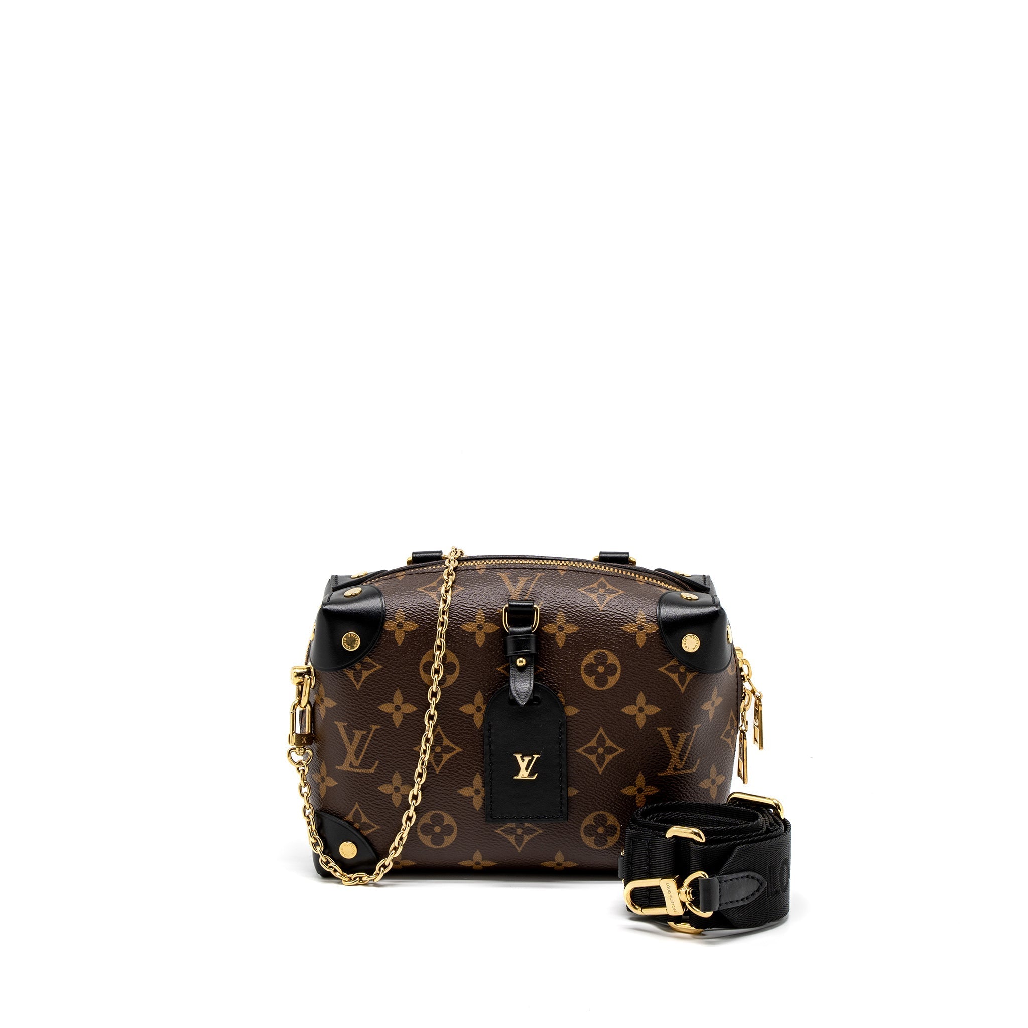 LOUIS VUITTON PETITE MALLE SOUPLE MONOGRAM CANVAS BLACK GHW (NEW VERSION)