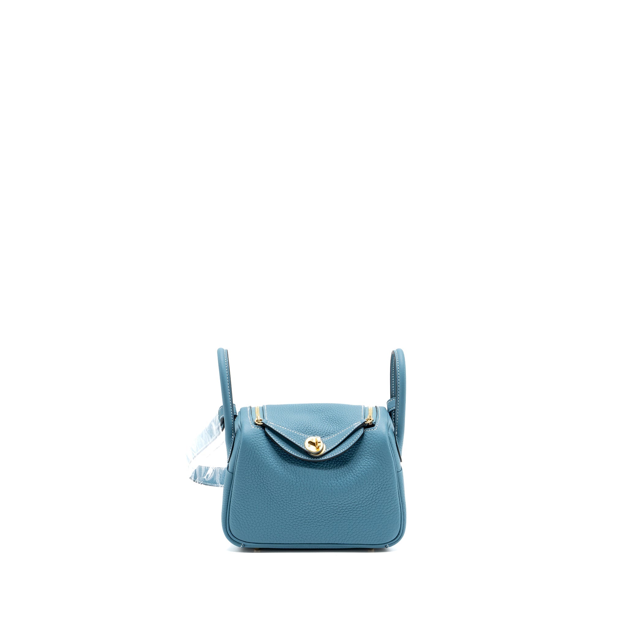 HERMES MINI LINDY CLEMENCE BLUE JEANS GHW
