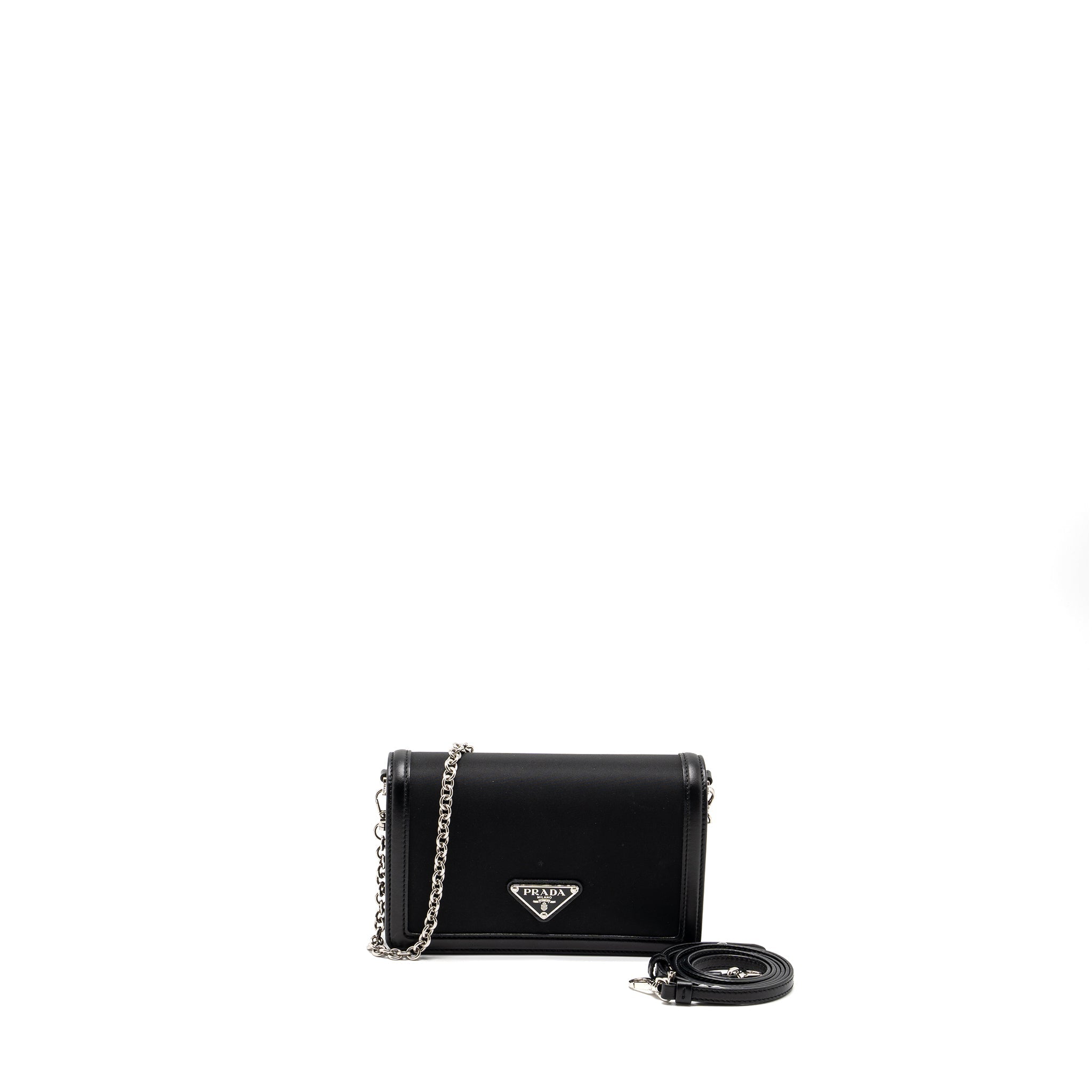 PRADA MINIBORSE BAG NYLON/LEATHER BLACK SHW