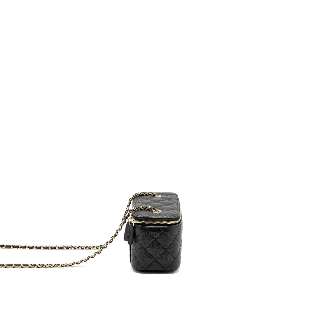 CHANEL LONG VANITY WITH CHAIN CAVIAR BLACK LGHW