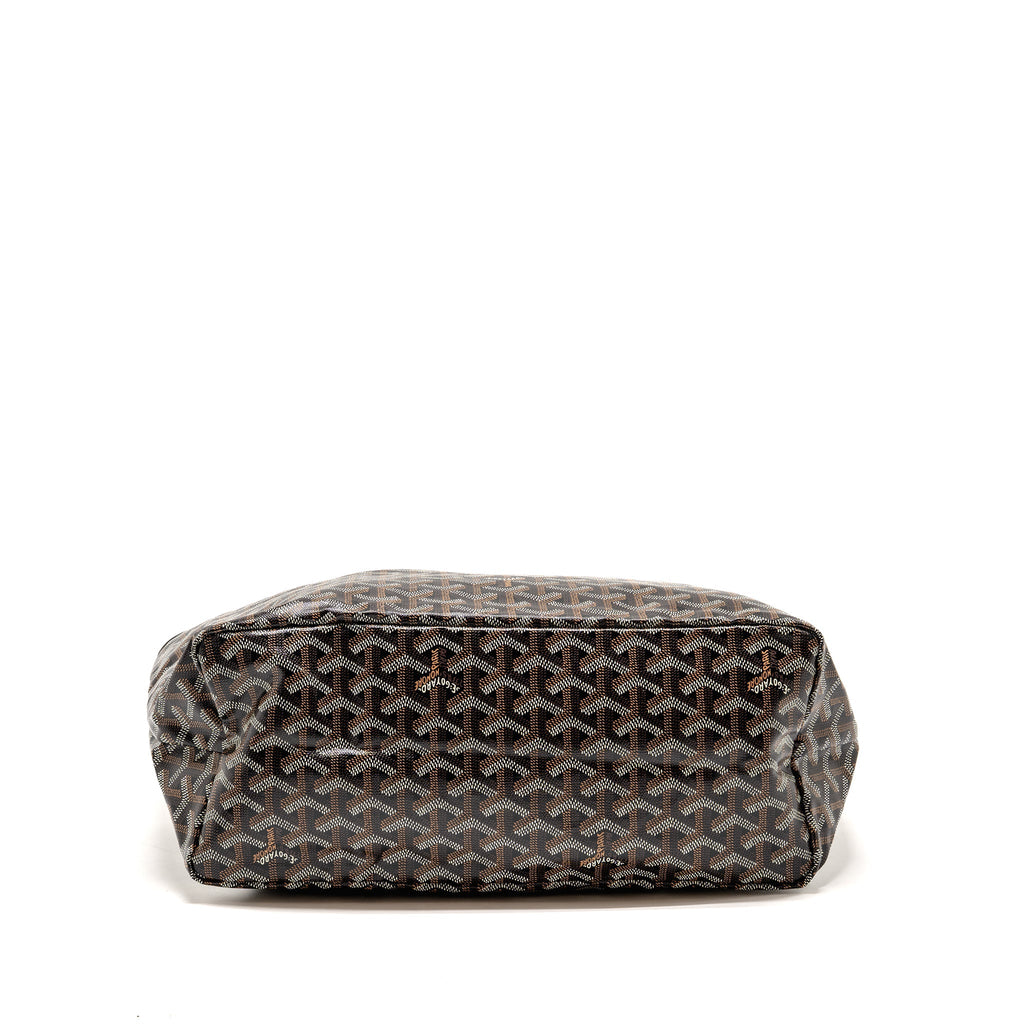 GOYARD SAINT LOUIS PM BAG GOYARDINE CANVAS/CALFSKIN BLACK SHW