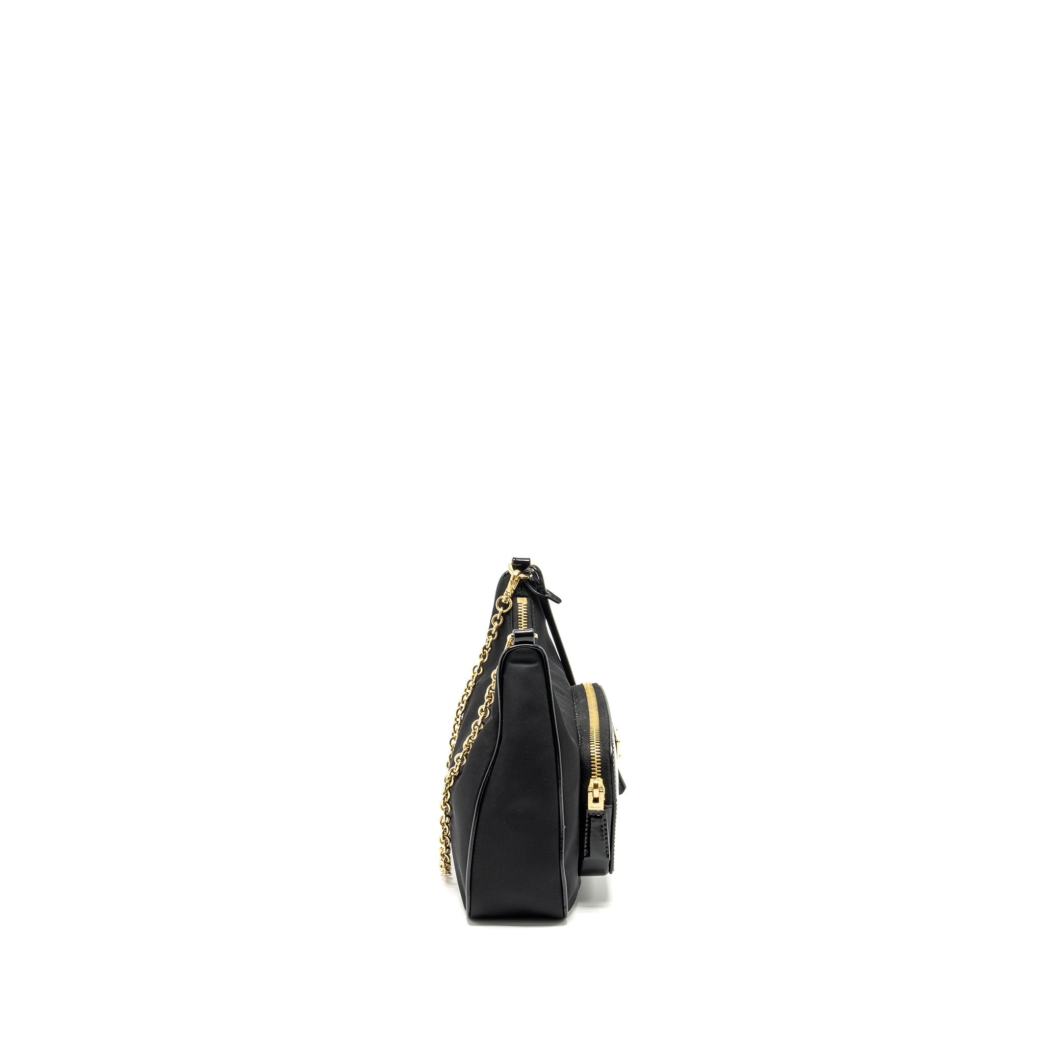 PRADA RE-NYLON MINI BAG NYLON/ CALFSKIN BLACK GHW