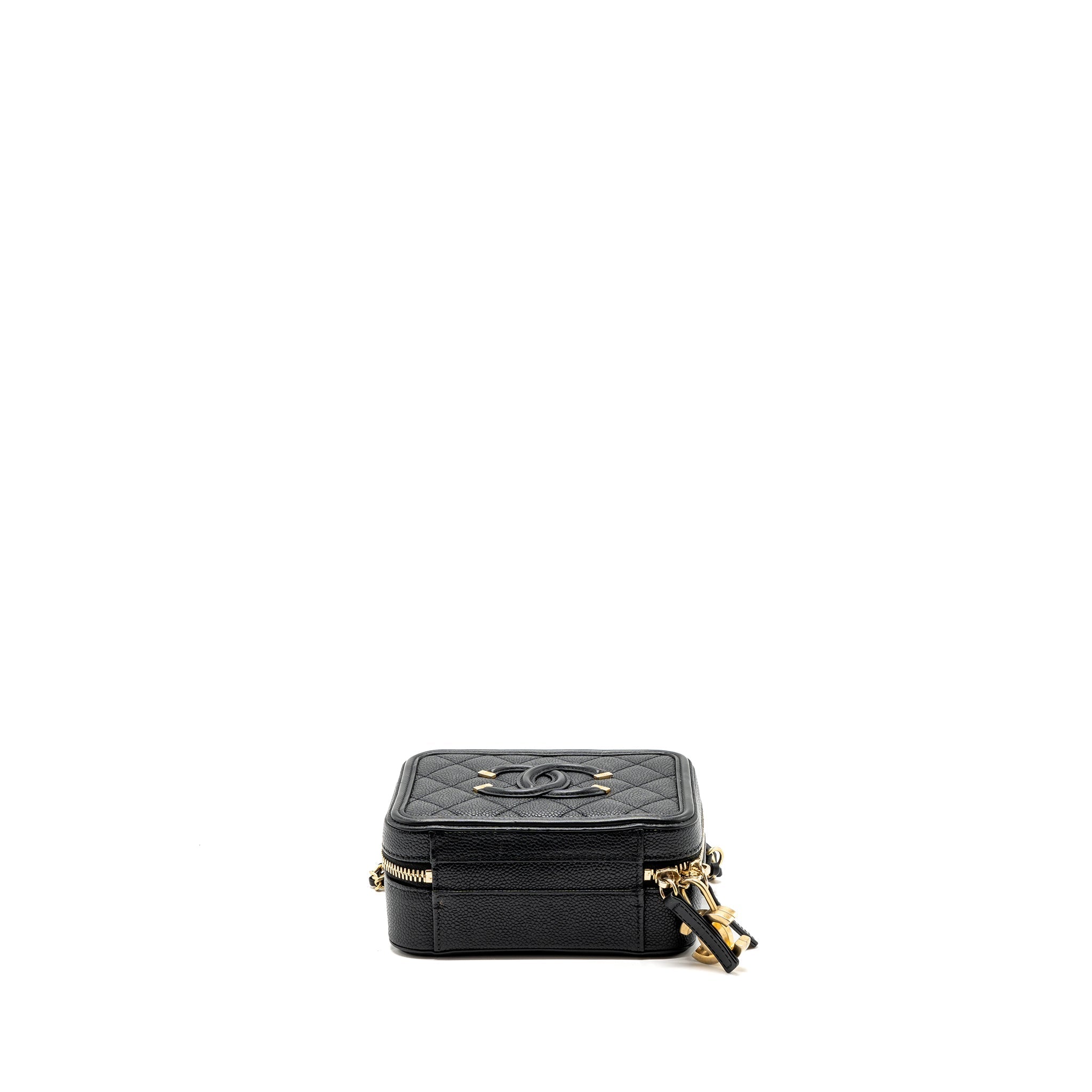 CHANEL MINI FILIGREE VANITY CASE CAVIAR BLACK GHW