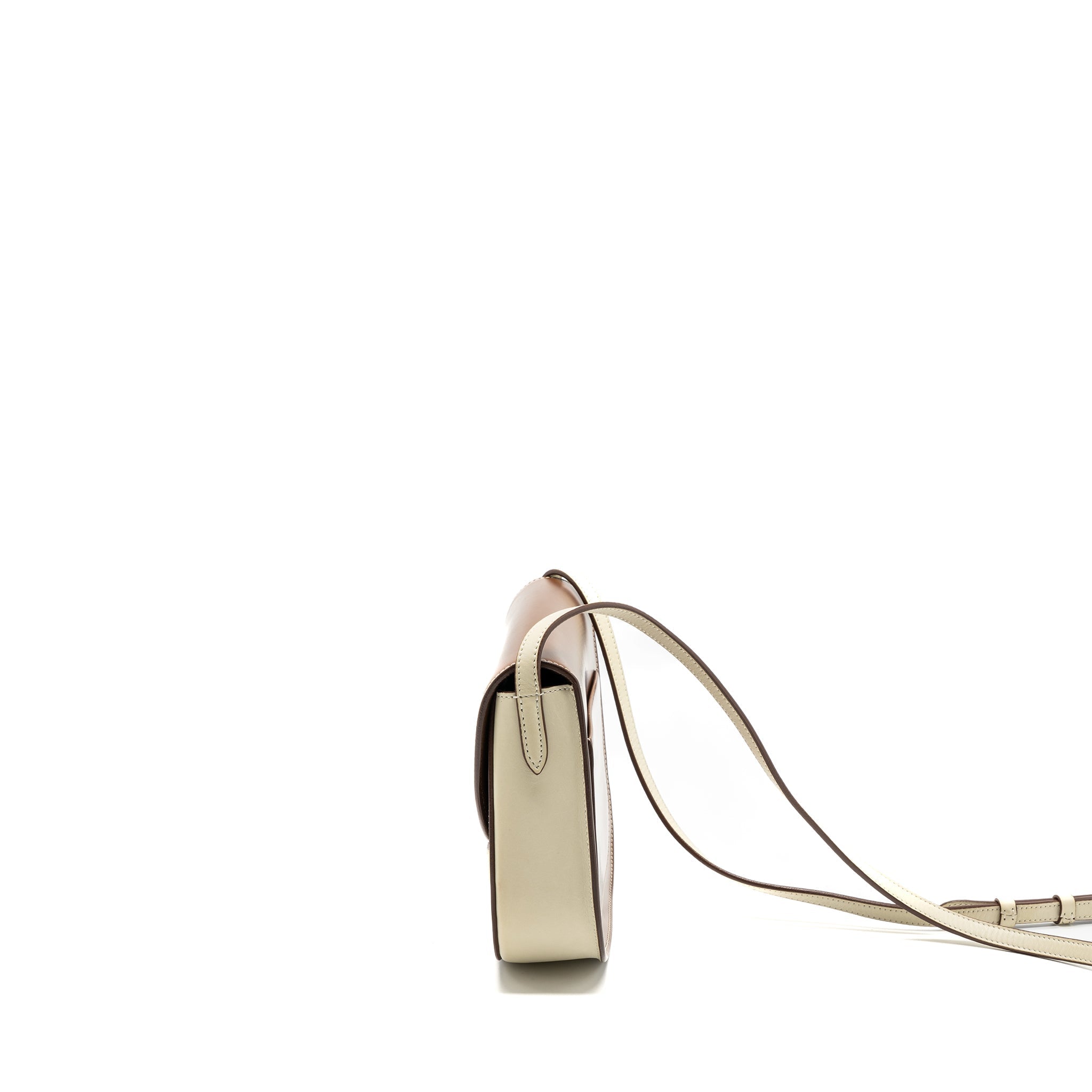 CELINE TROUTTEUR CROSSBODY BAG LEATHER CARAMEL / CREAM GHW