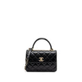 CHANEL TRENDY CC FLAP BAG WITH TOP HANDLE LAMBSKIN BLACK LGHW (MICROCHIP)