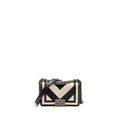 CHANEL SMALL BOY BAG CHEVRON CALFSKIN WHITE/BLACK RUTHENIUM SILVER HARDWARE
