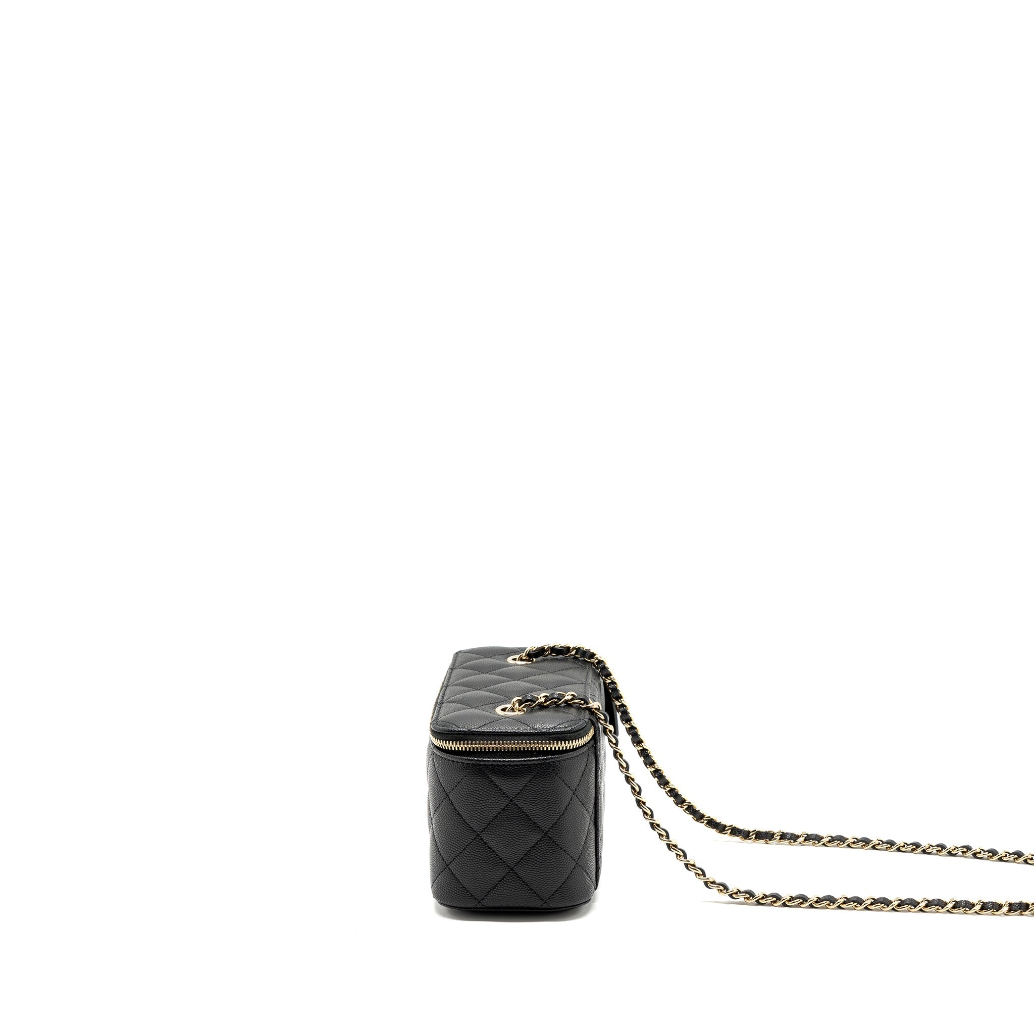 CHANEL LONG VANITY WITH CHAIN CAVIAR BLACK LGHW