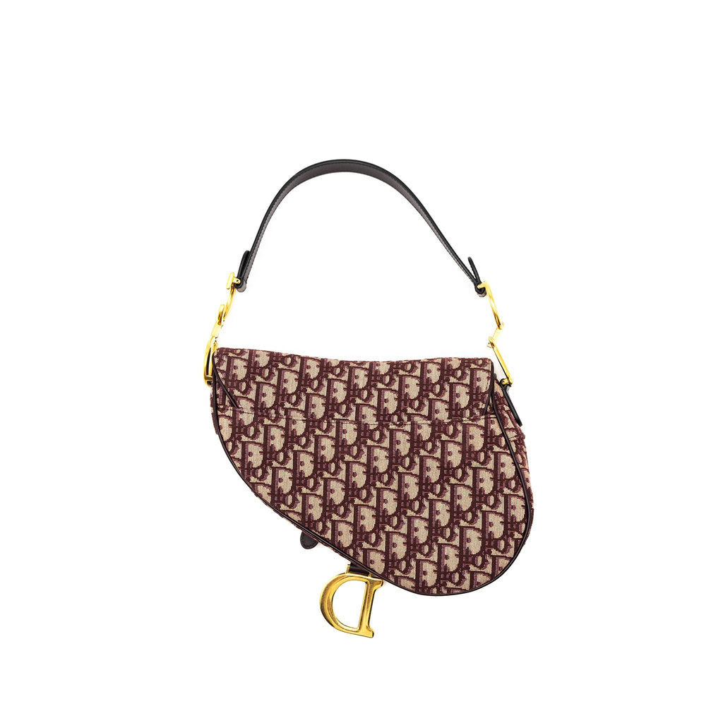 DIOR SADDLE BAG RED OBLIQUE EMBROIDERY GHW