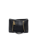 CHANEL CHEVRON SHOPPING TOTE BAG GOATSKIN BLACK GHW