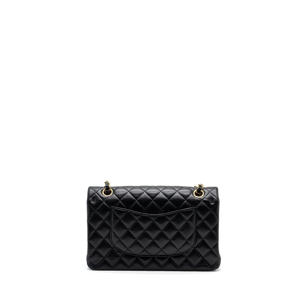 CHANEL MEDIUM CLASSIC DOUBLE FLAP BAG LAMBSKIN BLACK GHW