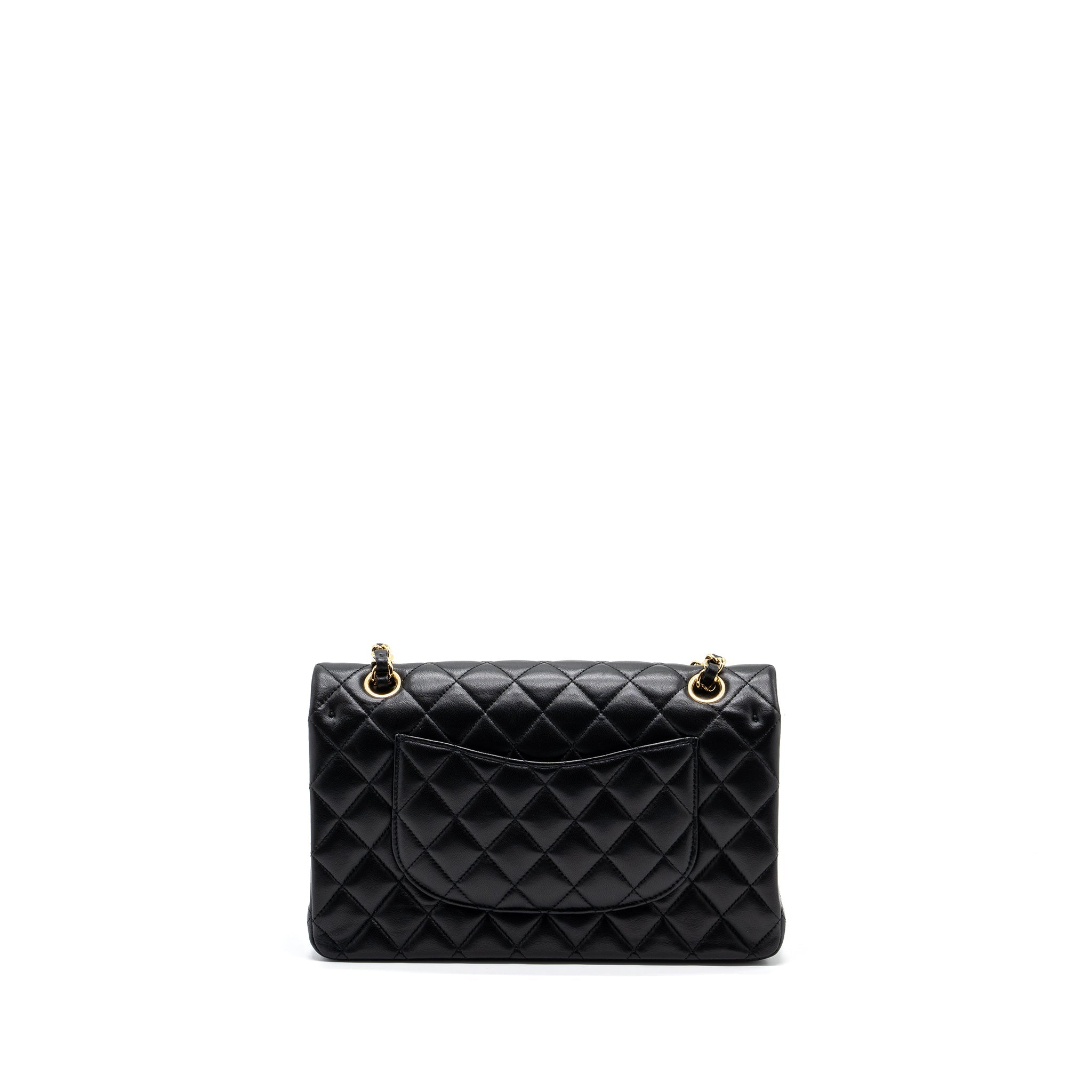 CHANEL MEDIUM CLASSIC DOUBLE FLAP BAG LAMBSKIN BLACK GHW