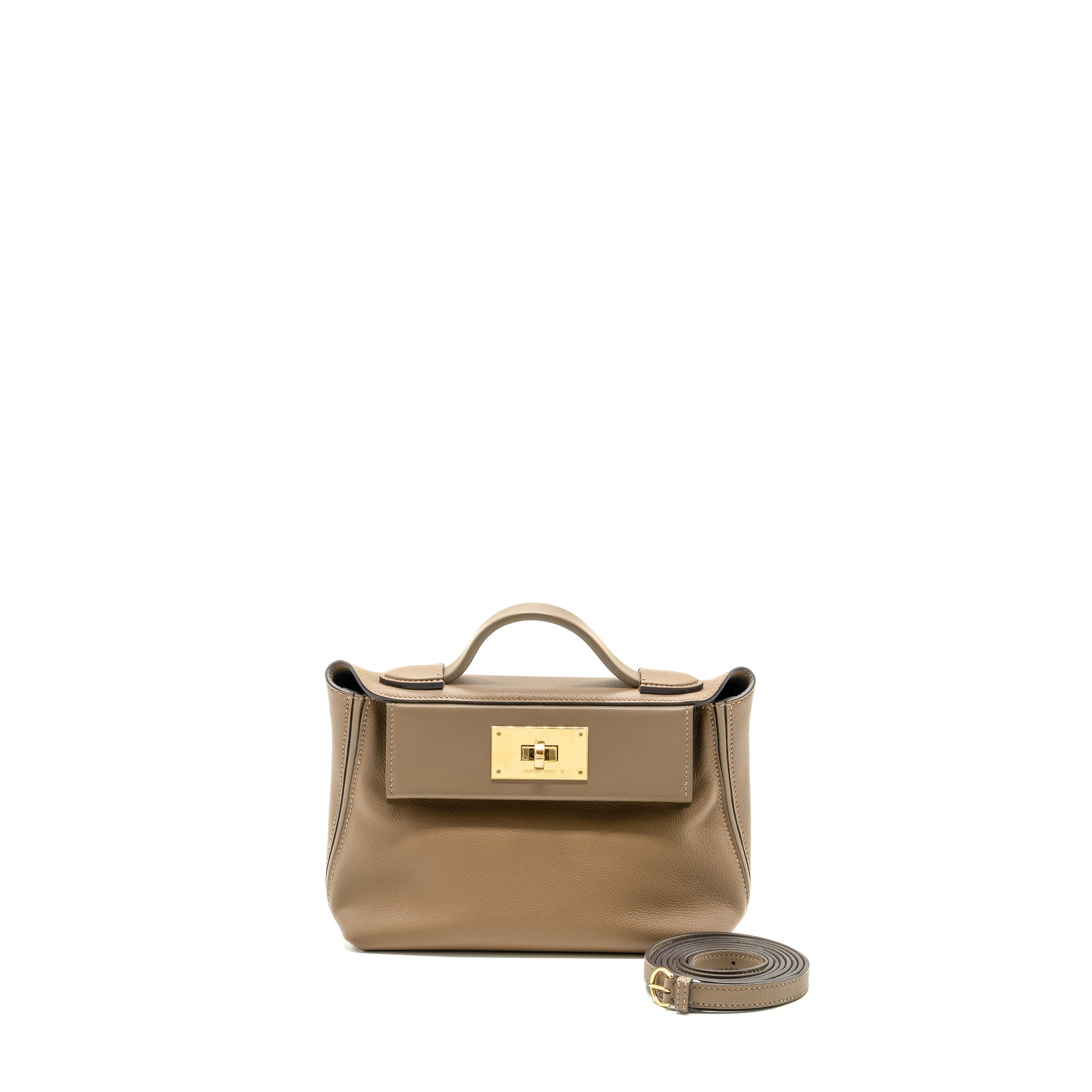 HERMES MINI 24/24 2424 - 21 BAG EVERCOLOR / SWIFT BEIGE DE WEIMAR / ETOUPE GHW