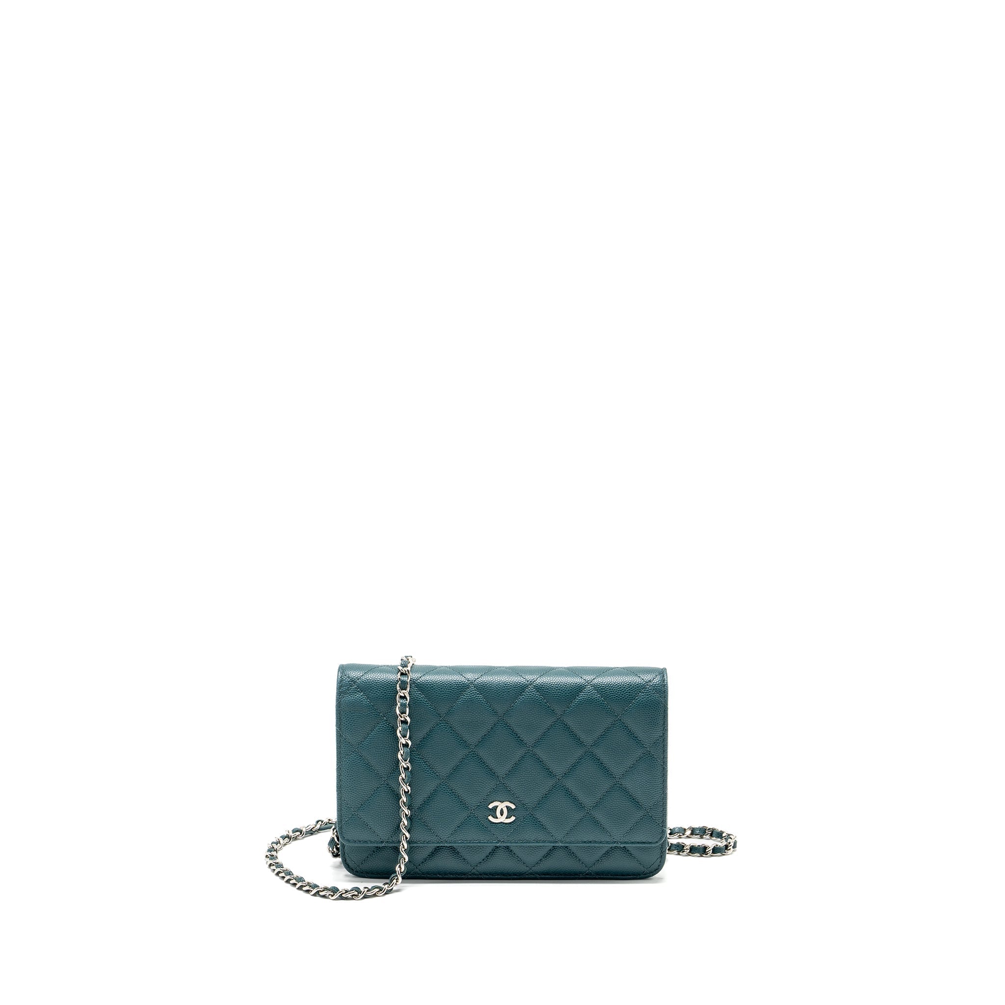 CHANEL CLASSIC WALLET ON CHAIN CAVIAR DARK GREEN SHW
