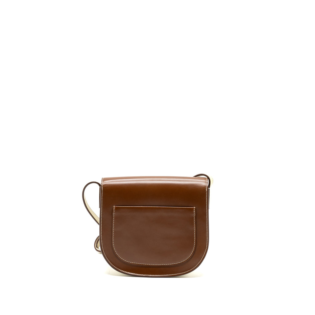 CELINE TROUTTEUR CROSSBODY BAG LEATHER CARAMEL / CREAM GHW