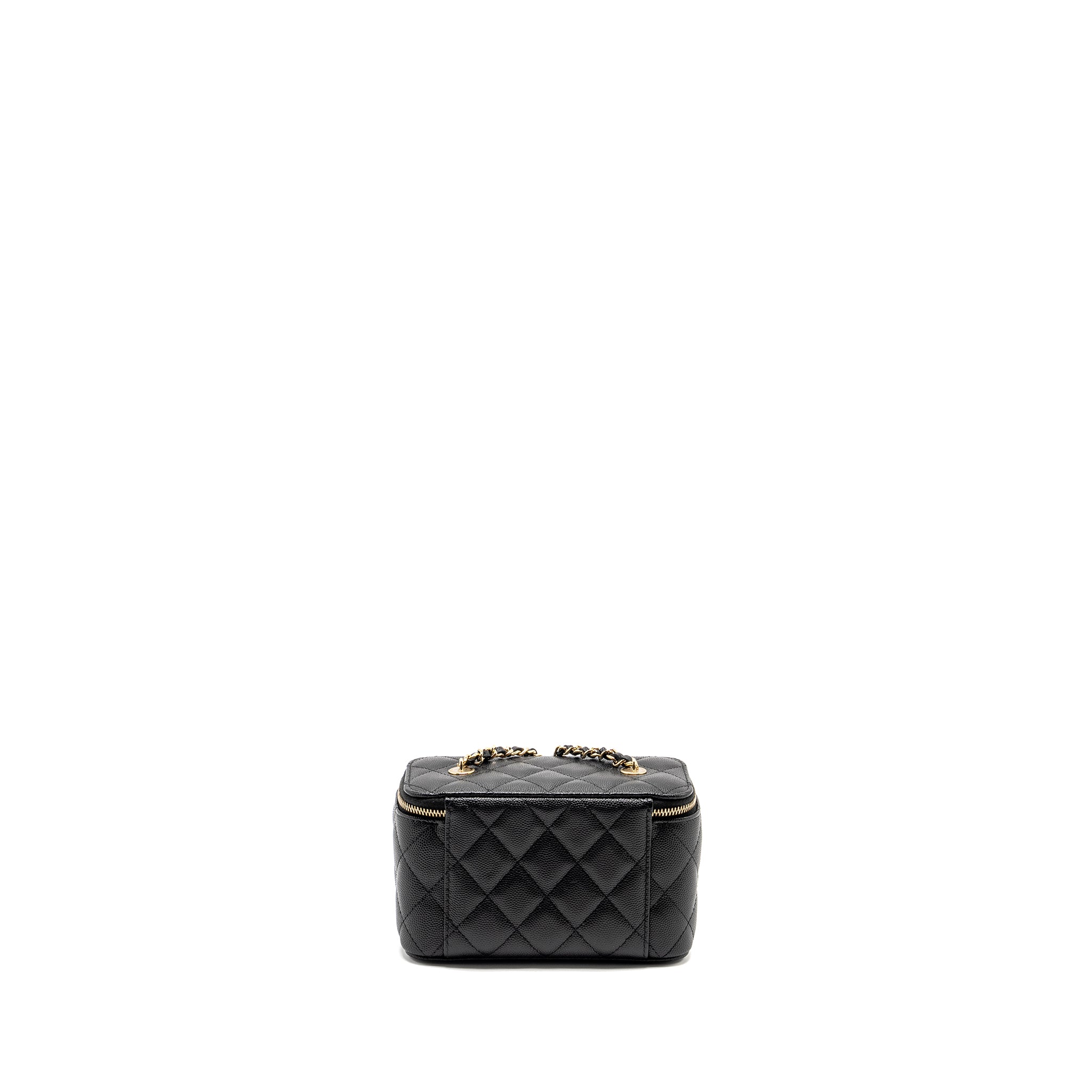 CHANEL LONG VANITY WITH CHAIN CAVIAR BLACK LGHW