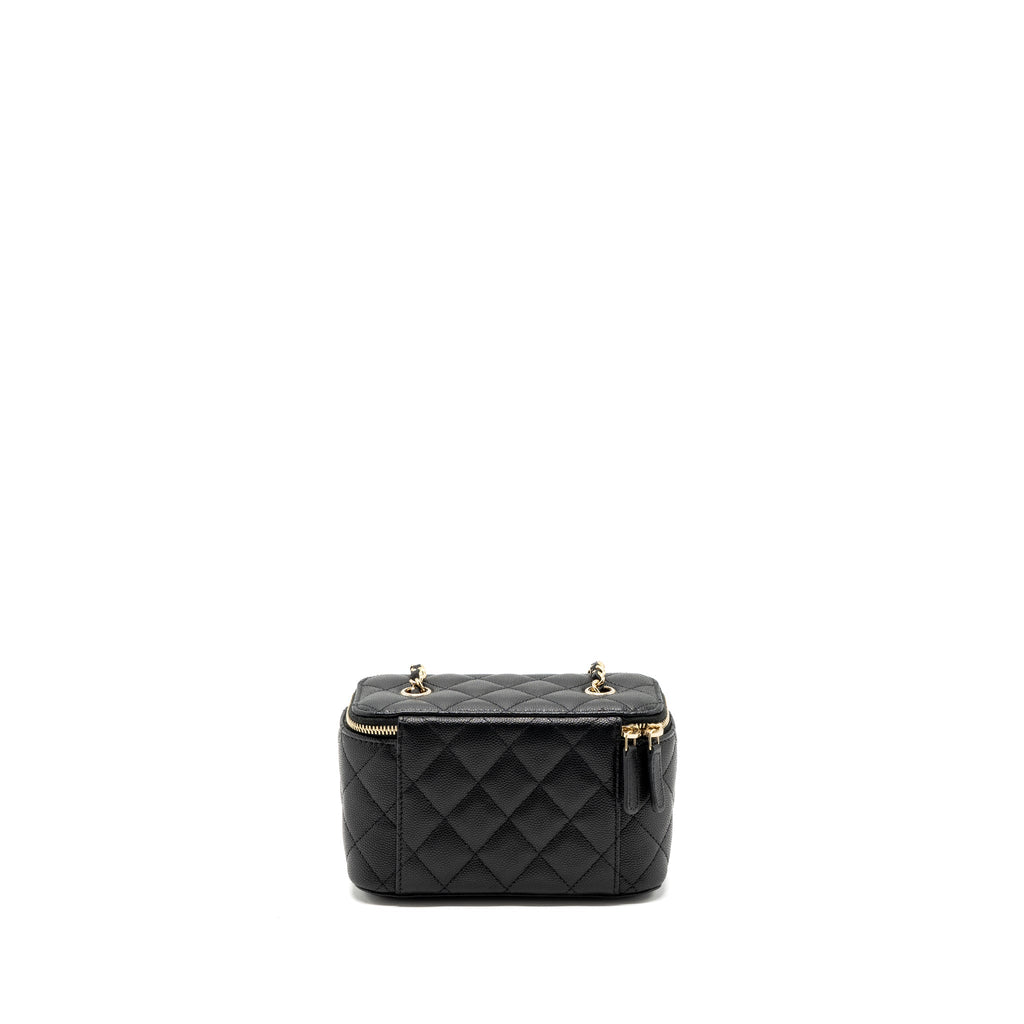 CHANEL LONG VANITY WITH CHAIN CAVIAR BLACK LGHW