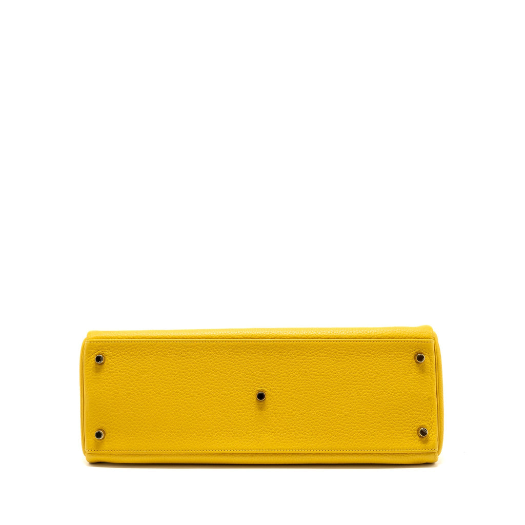 HERMES SHOULDER KELLY CLEMENCE JAUNE AMBER GHW
