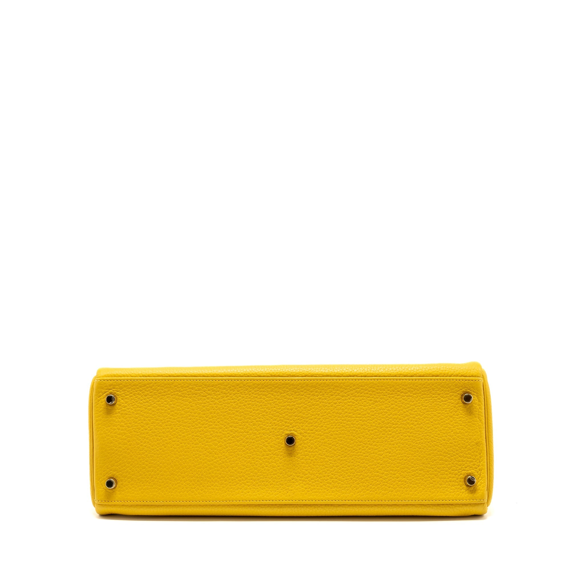 HERMES SHOULDER KELLY CLEMENCE JAUNE AMBER GHW