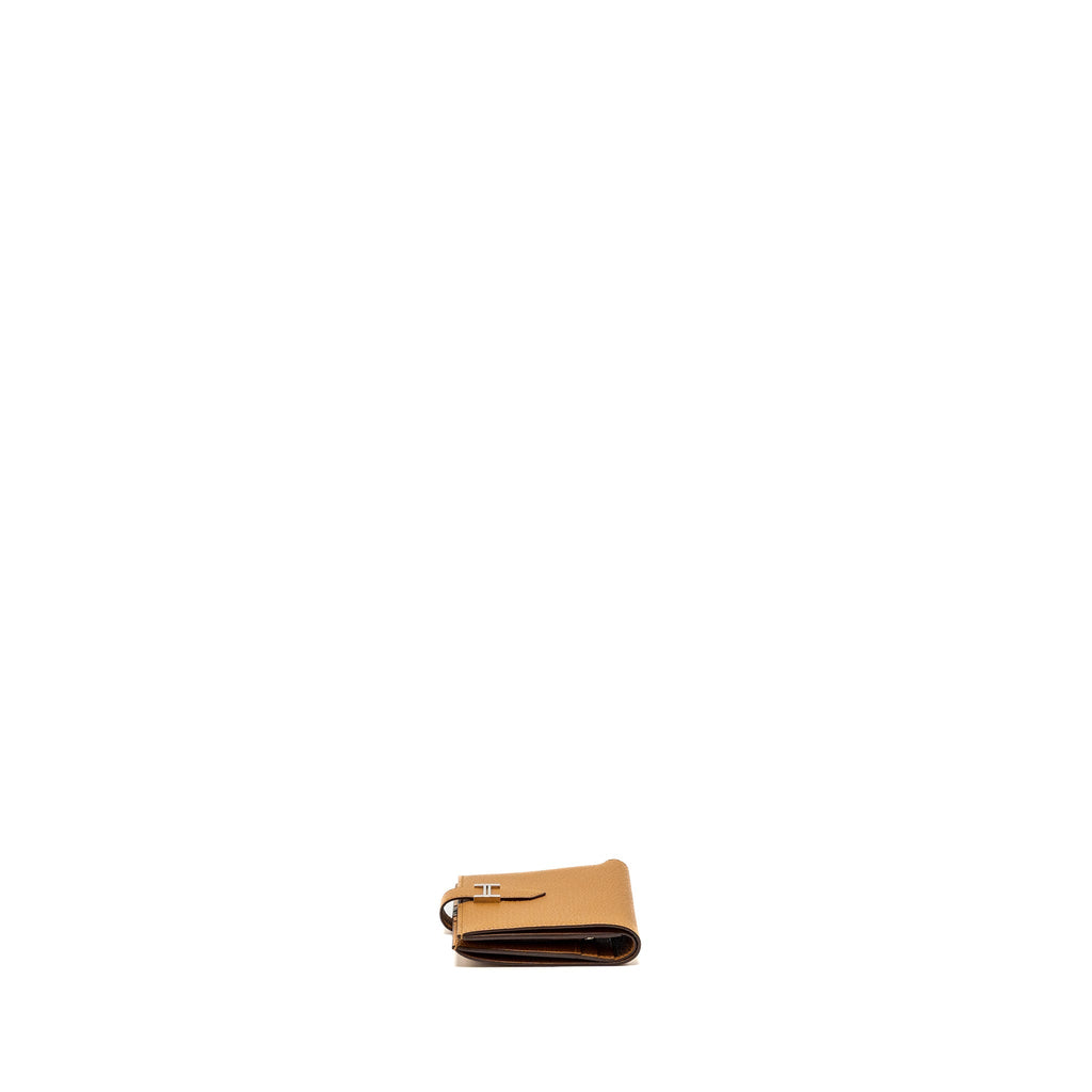 HERMES BEARN COMPACT WALLET CHEVRE MYSORE CARAMEL SHW