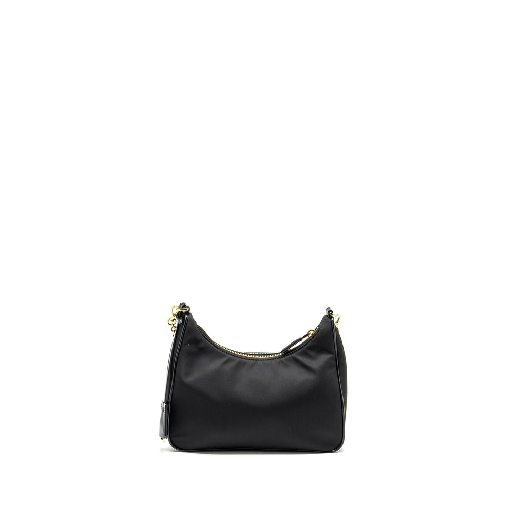 PRADA RE-NYLON MINI BAG NYLON/ CALFSKIN BLACK GHW