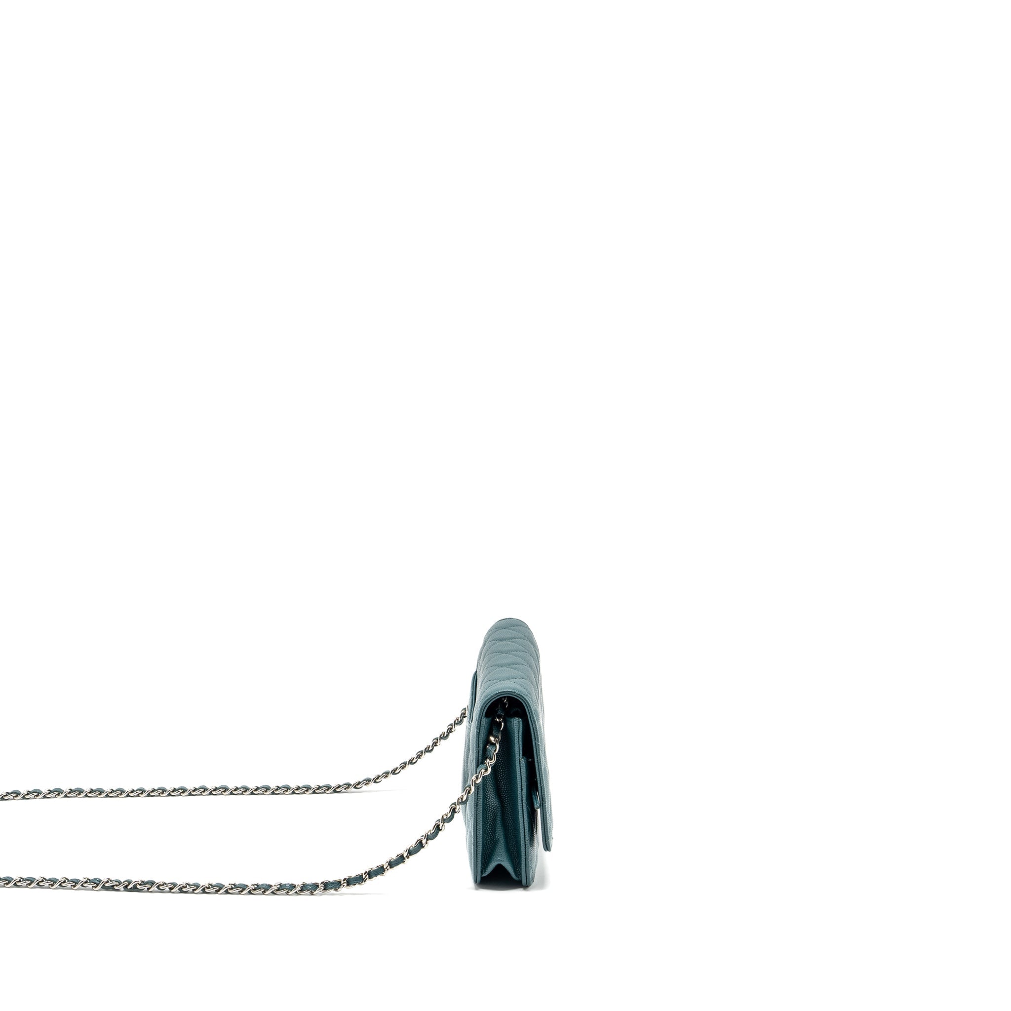 CHANEL CLASSIC WALLET ON CHAIN CAVIAR DARK GREEN SHW