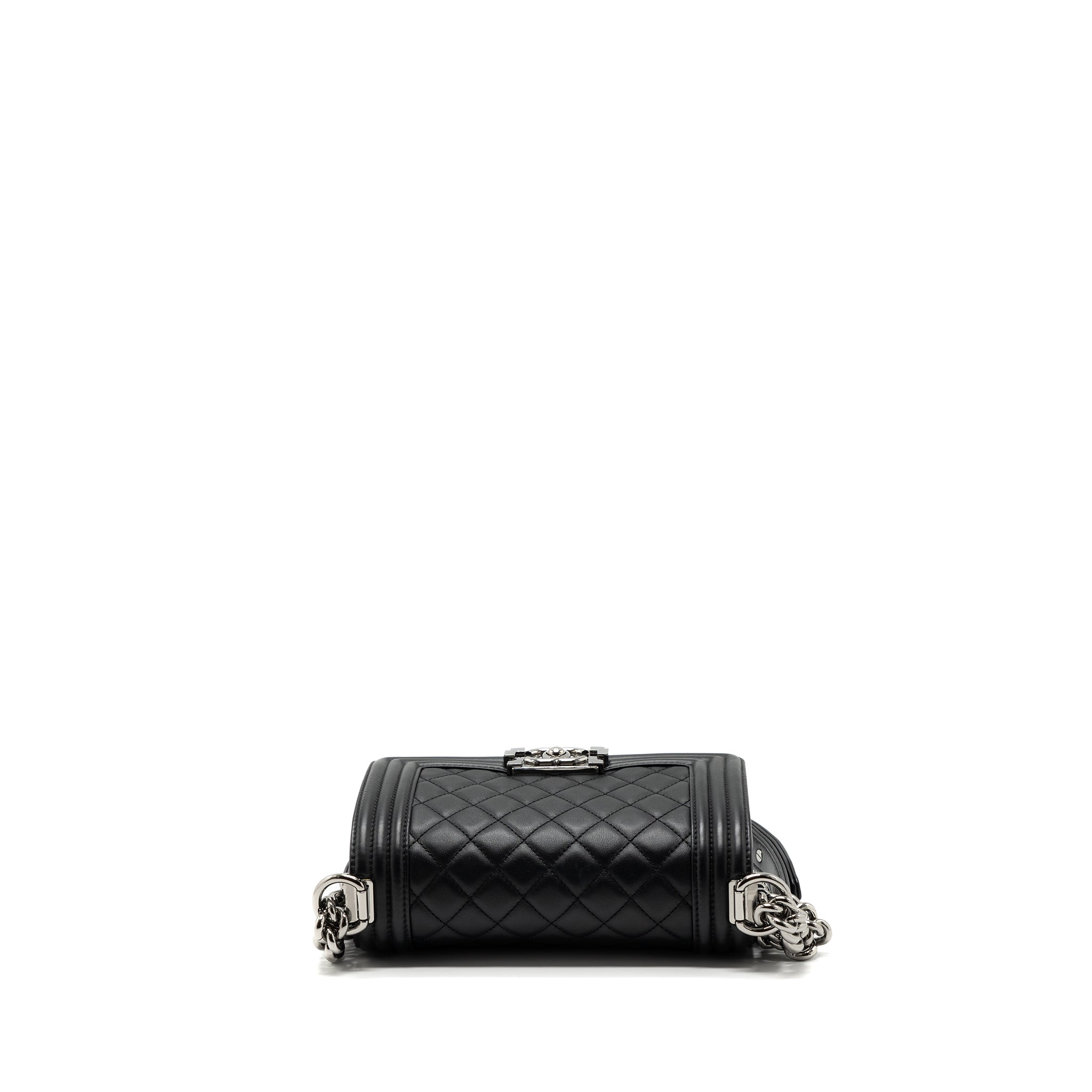 CHANEL SMALL BOY BAG CALFSKIN BLACK SHW (MICROCHIP)