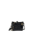 CHANEL SMALL GABRIELLE HOBO BAG CHEVRON AGED CALFSKIN BLACK MULTICOLOUR HARDWARE