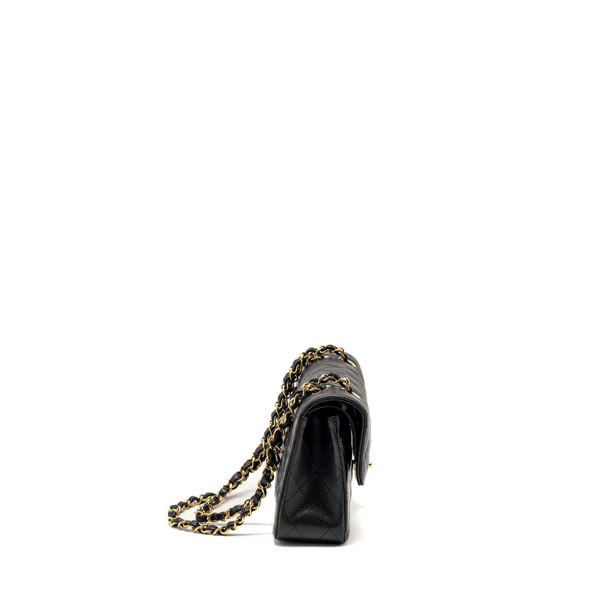 CHANEL SMALL CLASSIC DOUBLE FLAP BAG CAVIAR BLACK GHW(MICROCHIP)