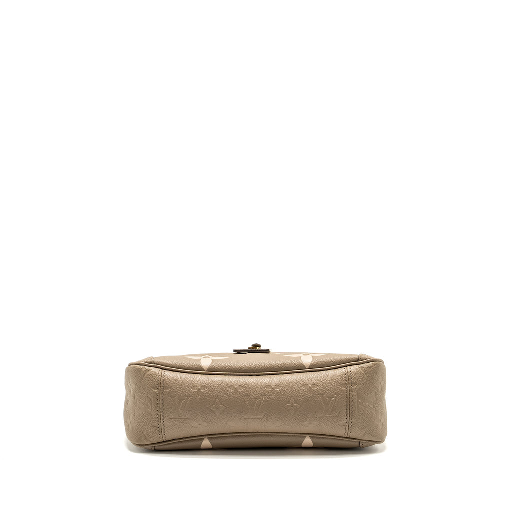 LOUIS VUITTON TRIANON TOTE BAG PM MONOGRAM EMPREINTE TOURTERELLE/CRÈME BEIGE GHW