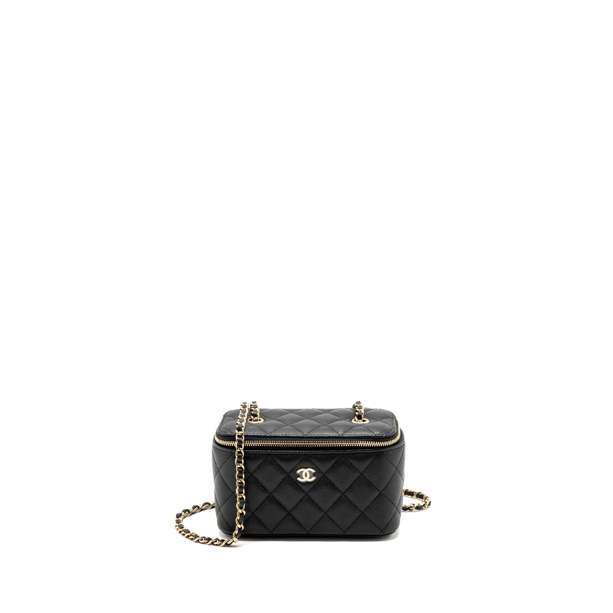 CHANEL LONG VANITY WITH CHAIN CAVIAR BLACK LGHW