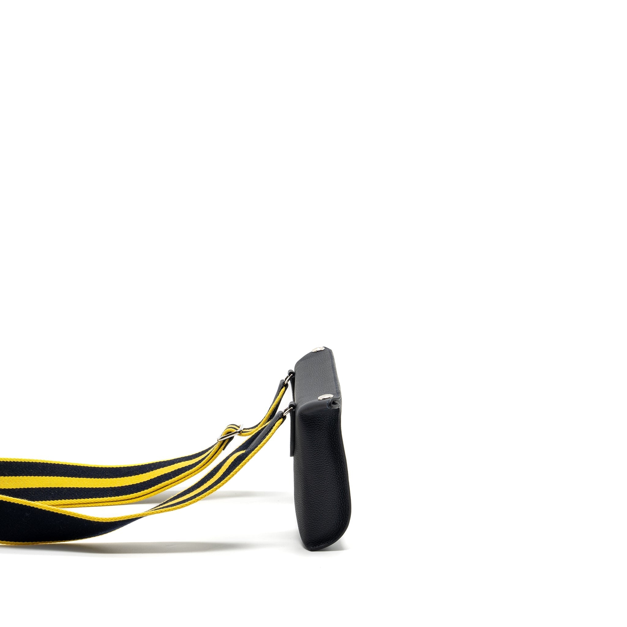 HERMES VIDEPOCHES TOGO BLACK WITH MULTICOLOUR STRAP SHW