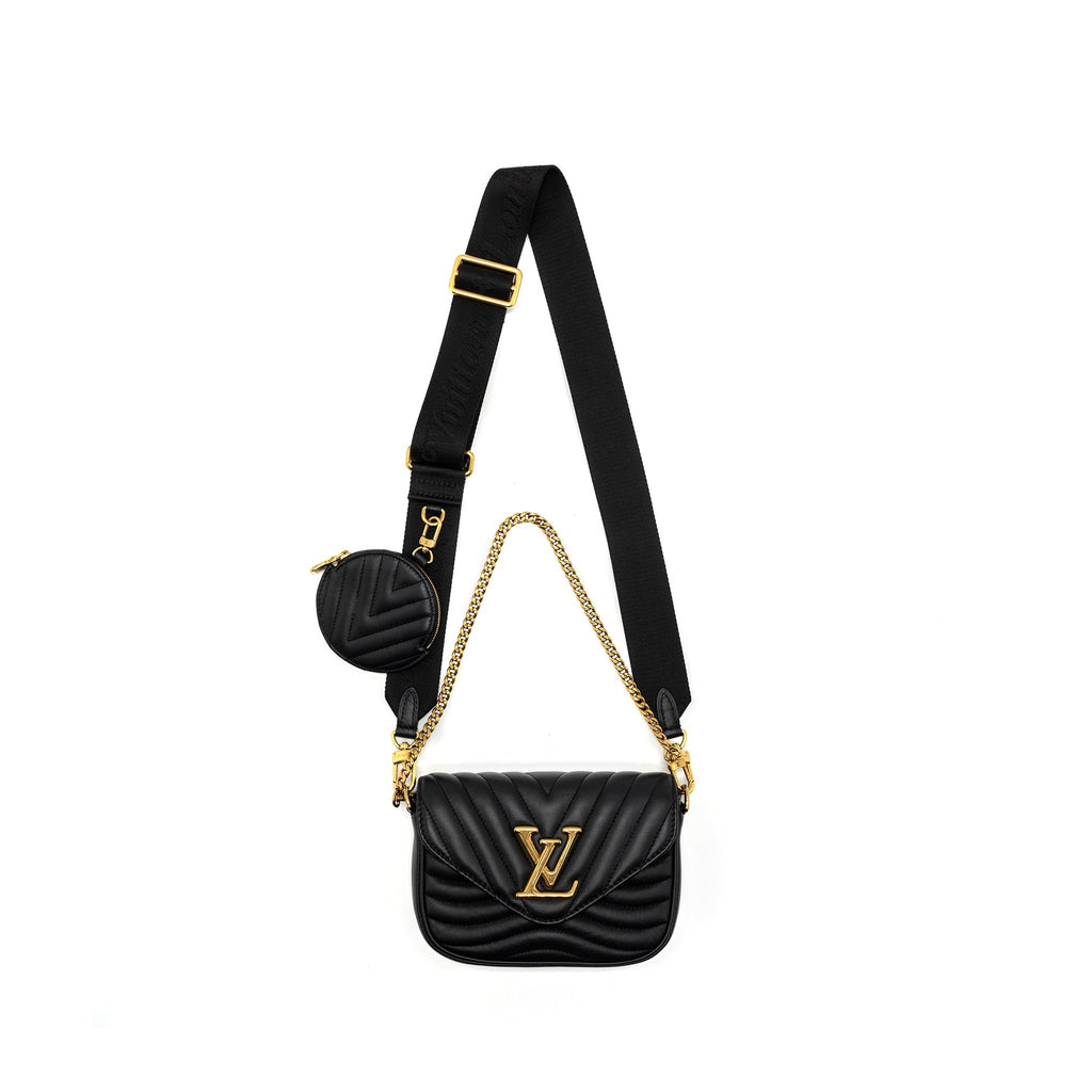 LOUIS VUITTON NEW WAVE MULTI POCHETTE CALFSKIN BLACK GHW