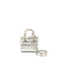 DIOR SMALL MY ABC LADY DIOR CANNAGE CALFSKIN METALLIC SILVER SHW