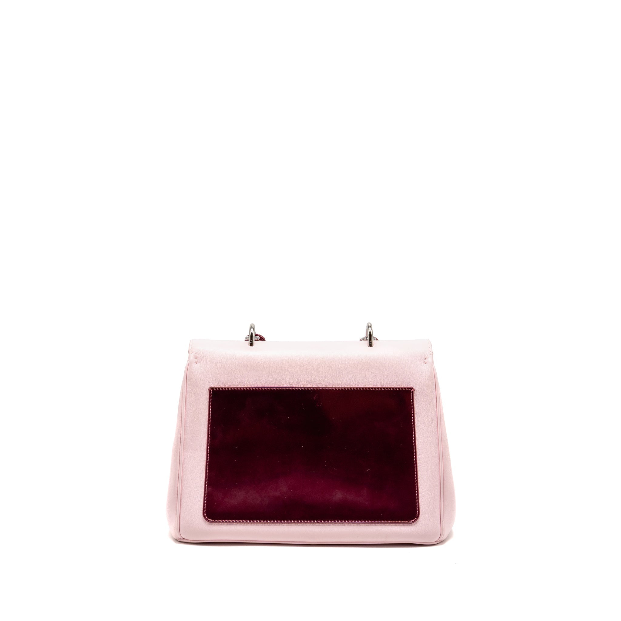 DIOR MEDIUM BE DIOR FLAP BAG CALFSKIN/METALLIC PATENT PINK SHW